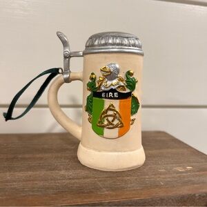 Irish Themed Ceramic Beer Stein Ornament Vintage
